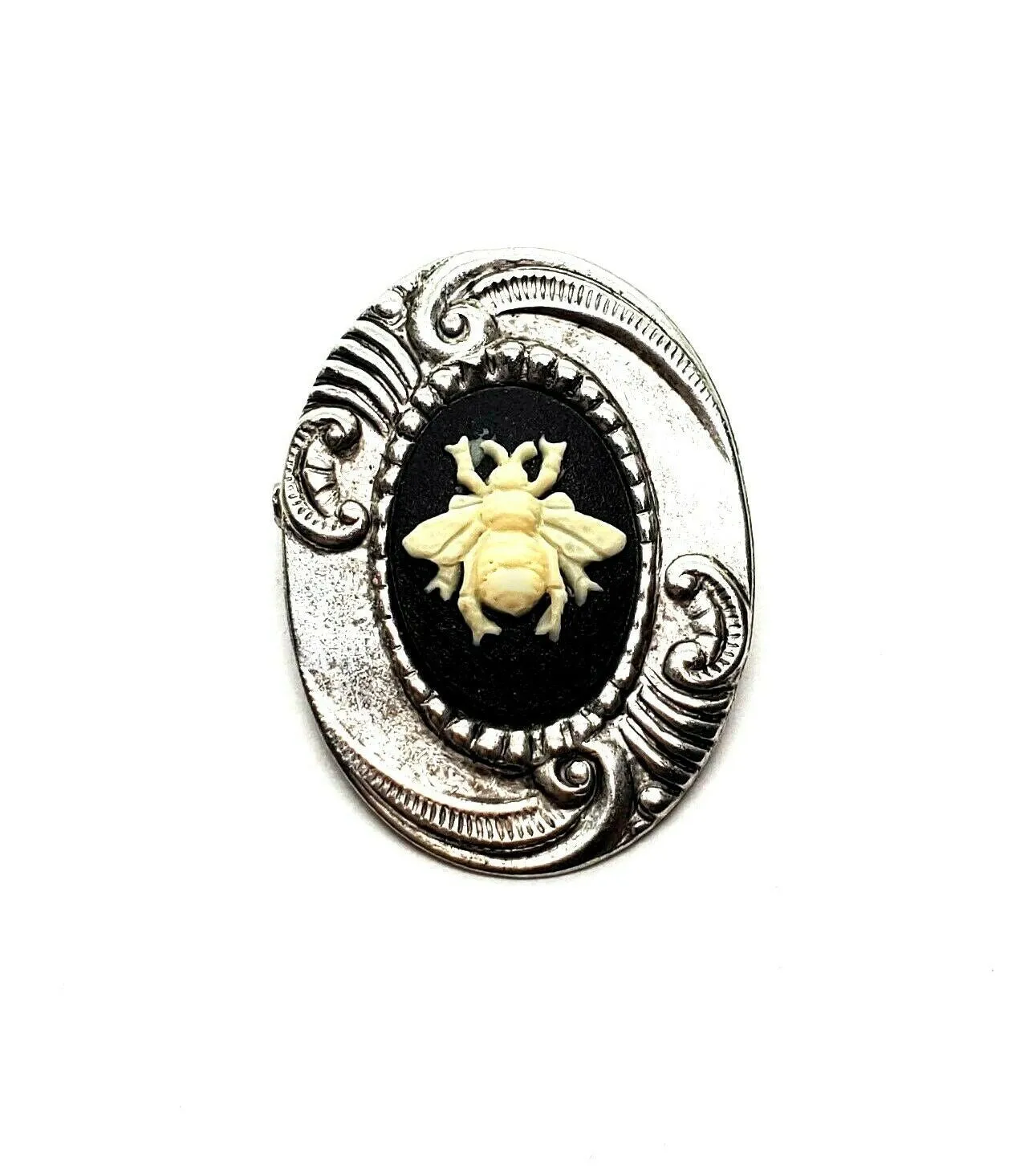 Handmade Bee Cameo Brooch Pin