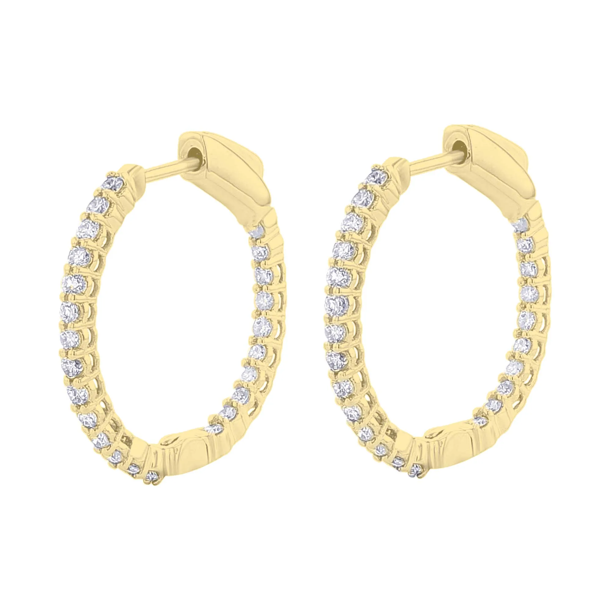 Harmonious Huggie Diamond Hoop Earrings 1CT