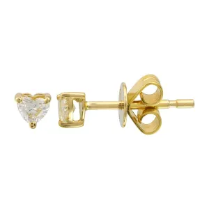 Heart Cut Diamond Solitaire Stud Earrings