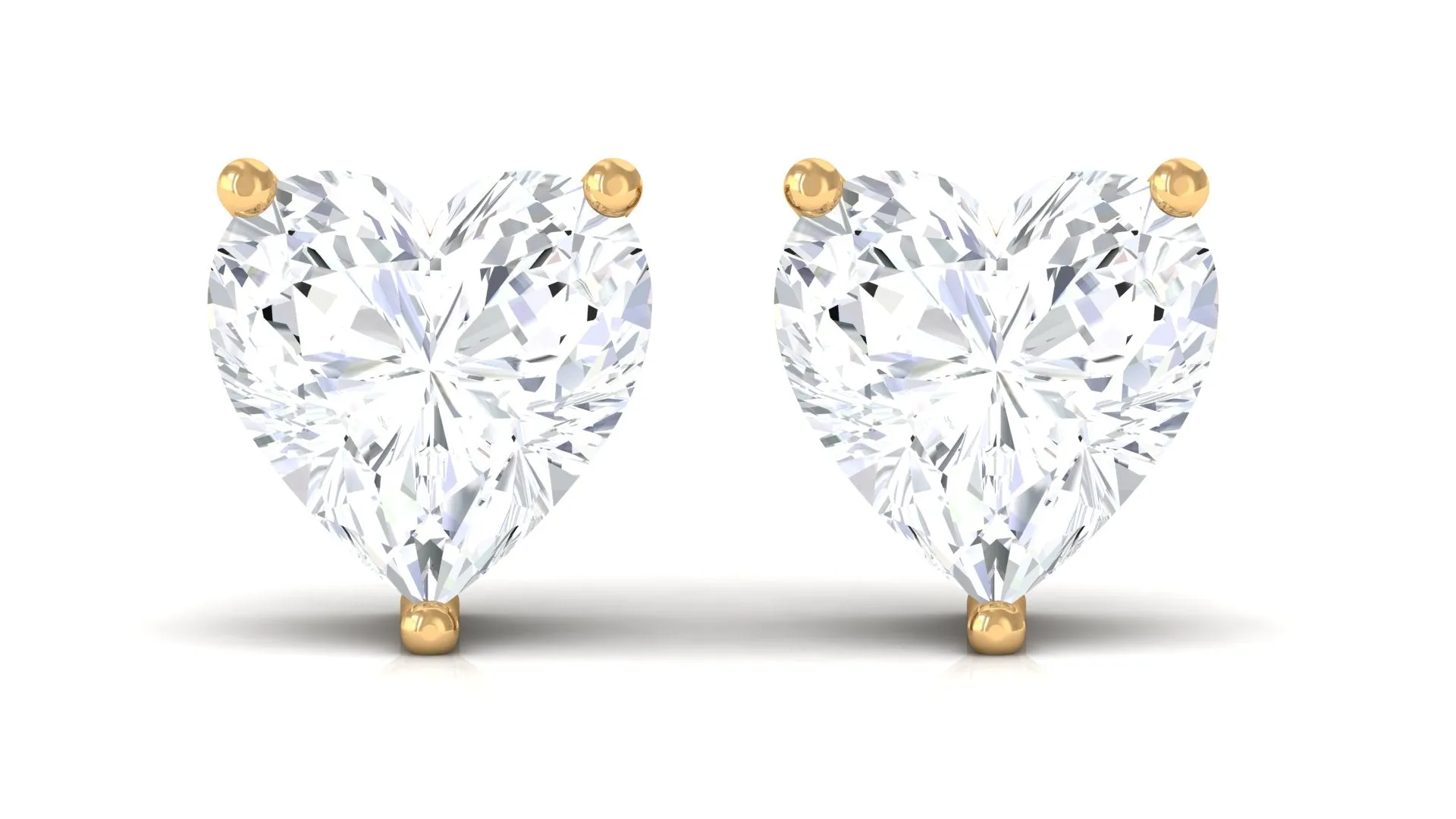 Heart Shape Moissanite Solitaire Stud Earrings