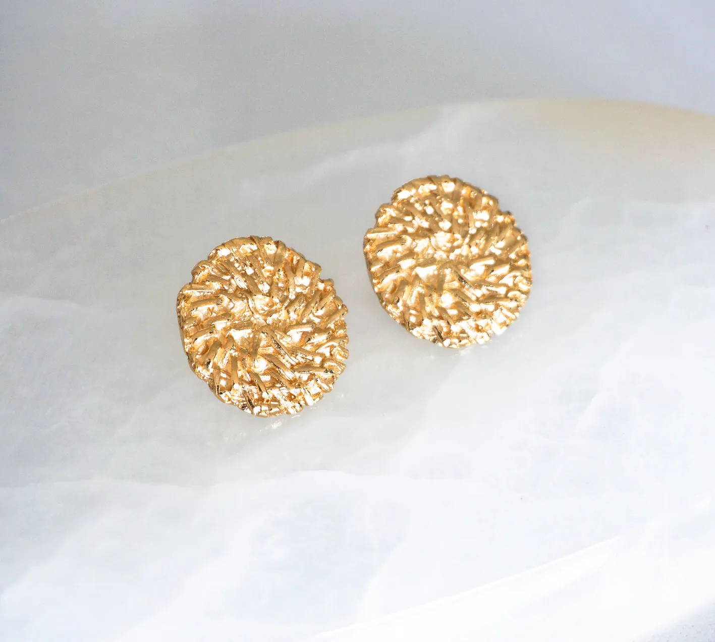 Holbox Textured Gold Earrings