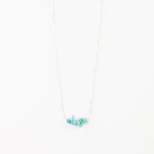 IMPERFECT Asri Turquoise Stone Necklace - Silver Plated