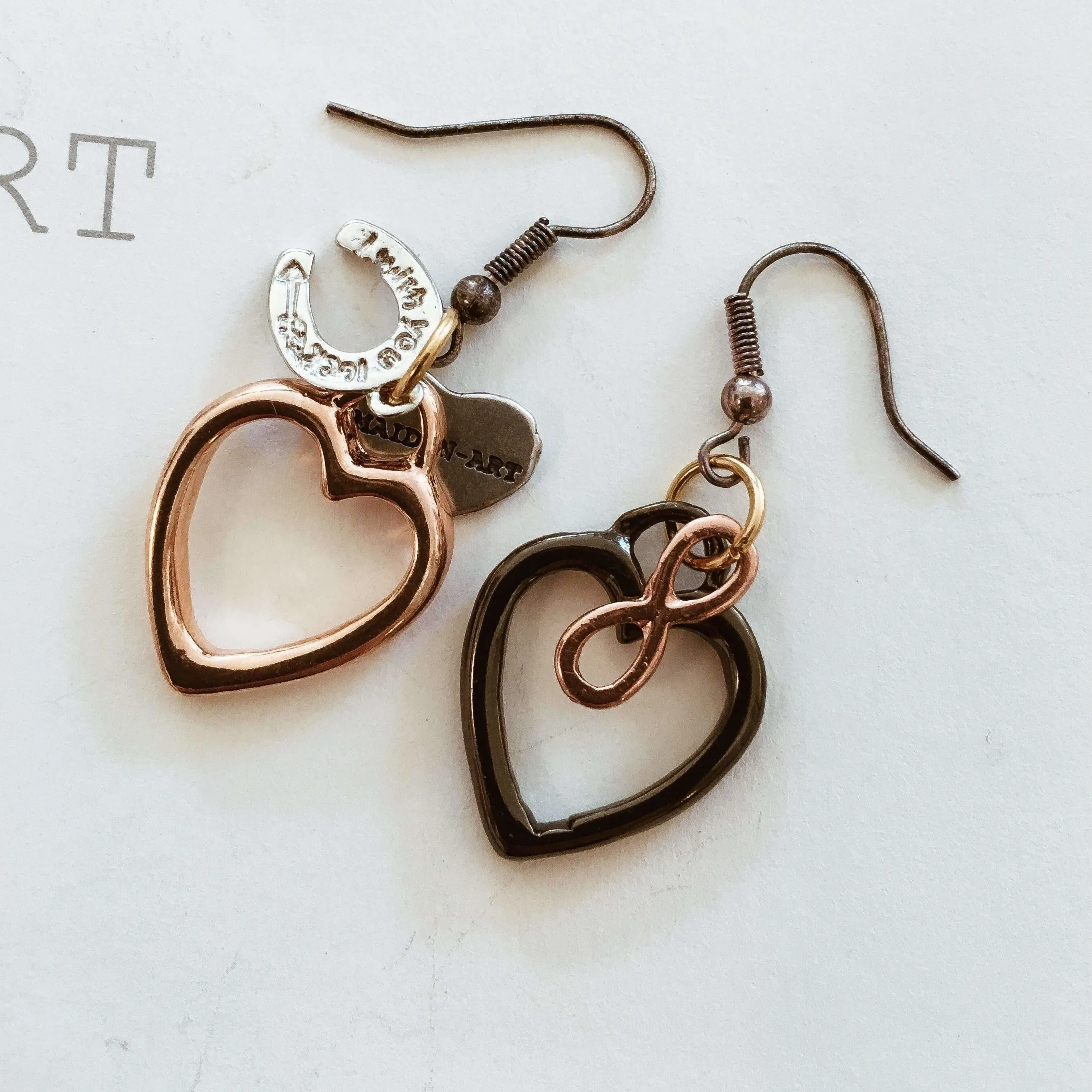 Italian Hand Made Gold Heart Earrings