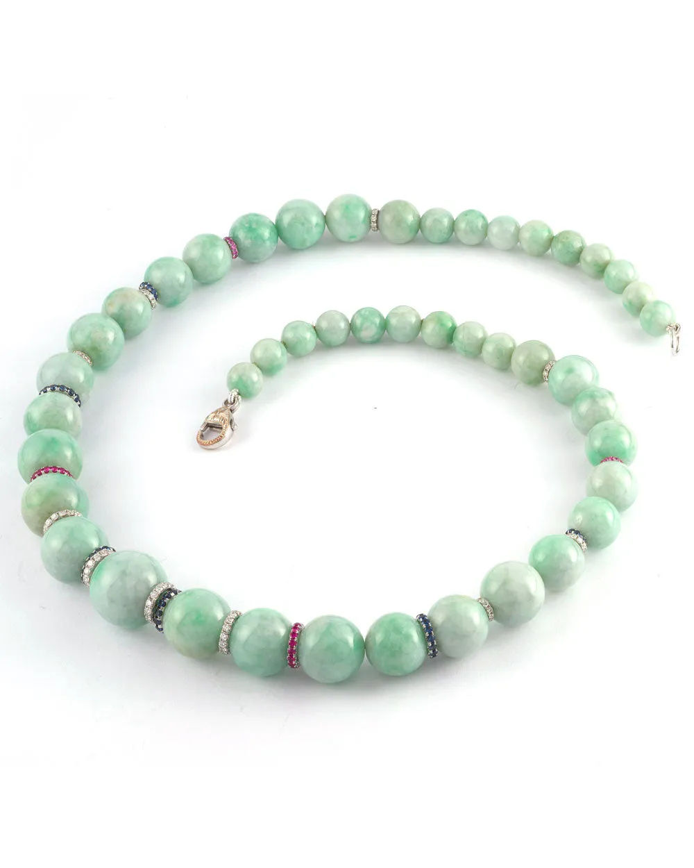 Jade and Sapphire Beaded Necklace