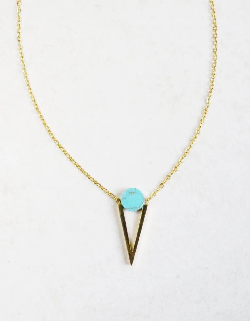 Jennifer Necklace Turquoise (14K Gold)