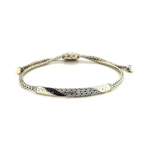 John Hardy Twisted Pave Pull Through Bracelet