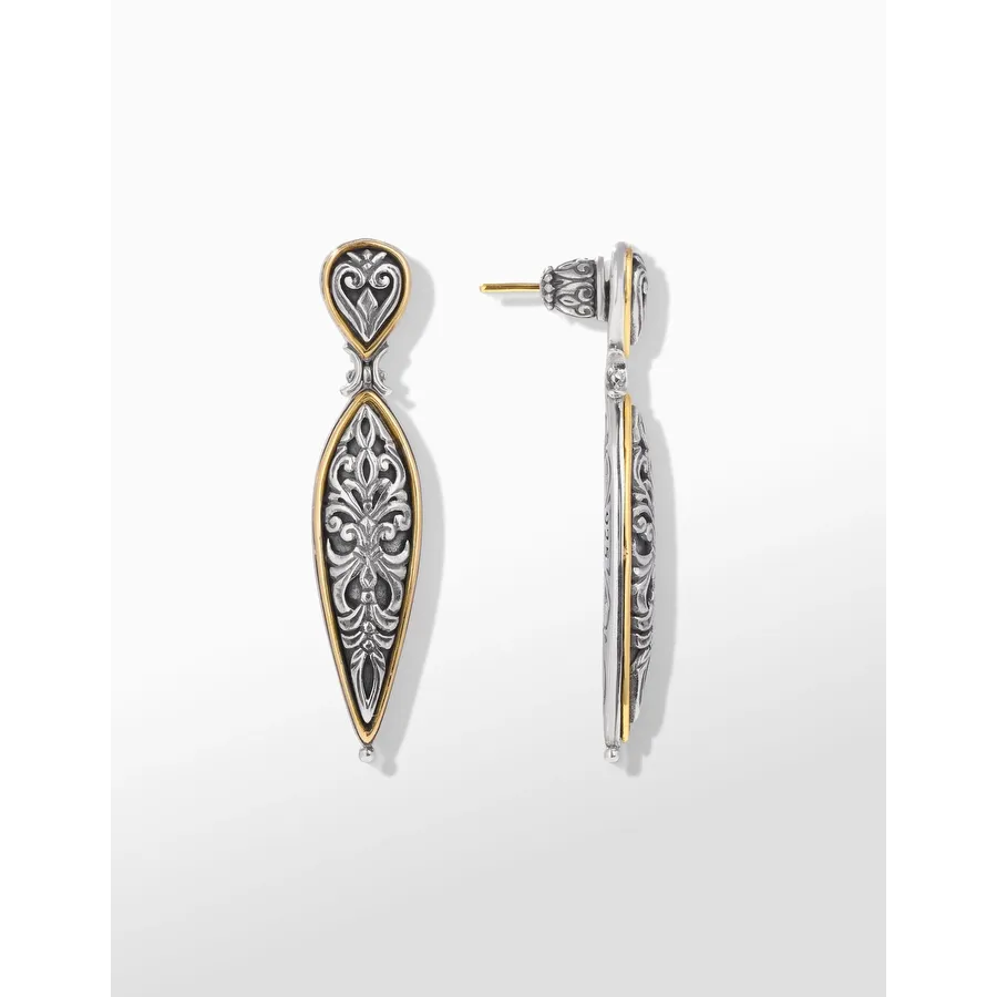 Konstantino 1993 Collection Silver and Gold Drop Earrings