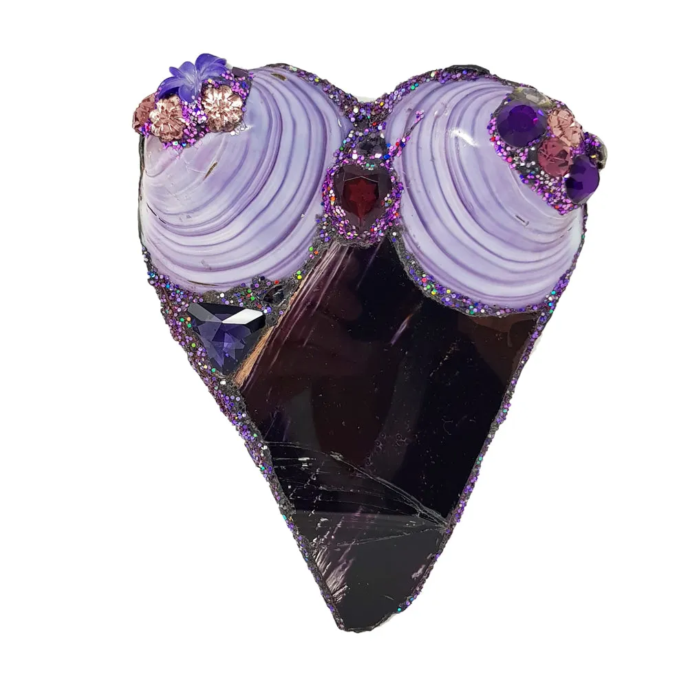 LARGE PURPLE HEART BROOCH - A PURPLE LOVE