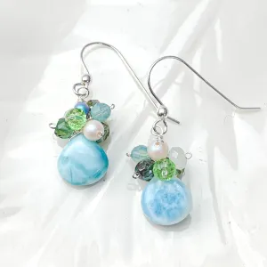 Larimar Abby Cluster Earrings