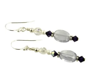 Lavender Cubic Zirconia Beaded Earrings