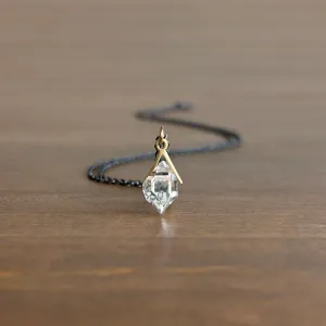 Little Black & Gold Sticks & Stones Herkimer Necklace