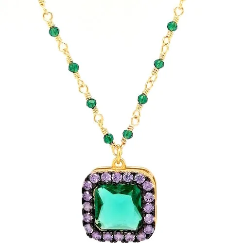 Luxender Green & Purple Necklace