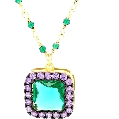 Luxender Green & Purple Necklace