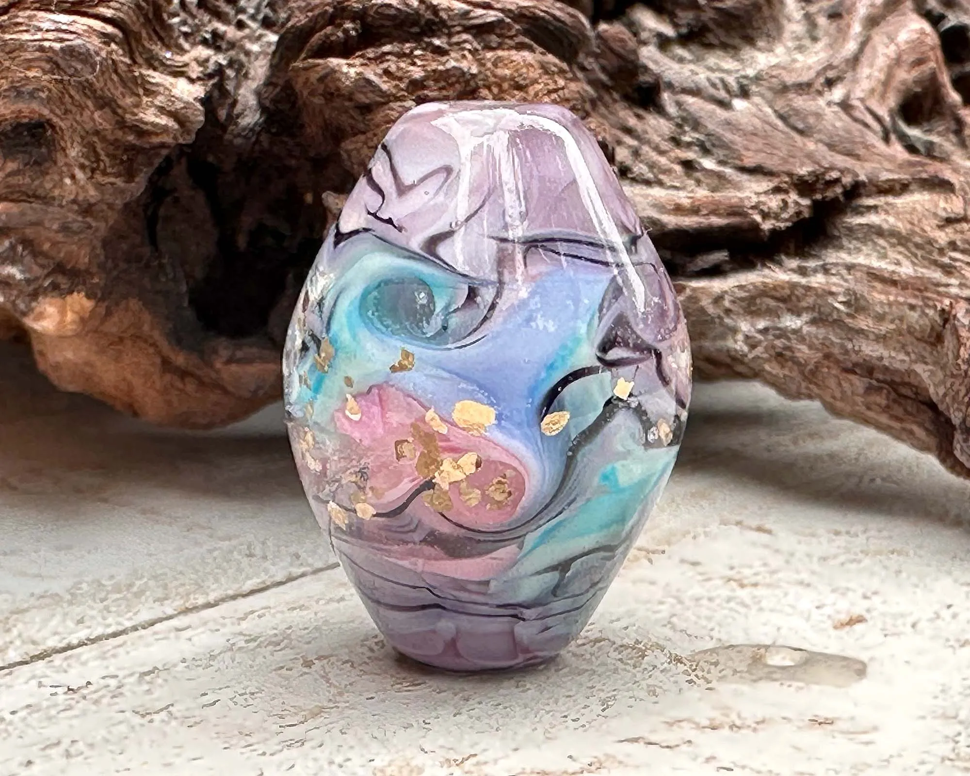 Magic Orchid Lampwork Focal Bead SRA