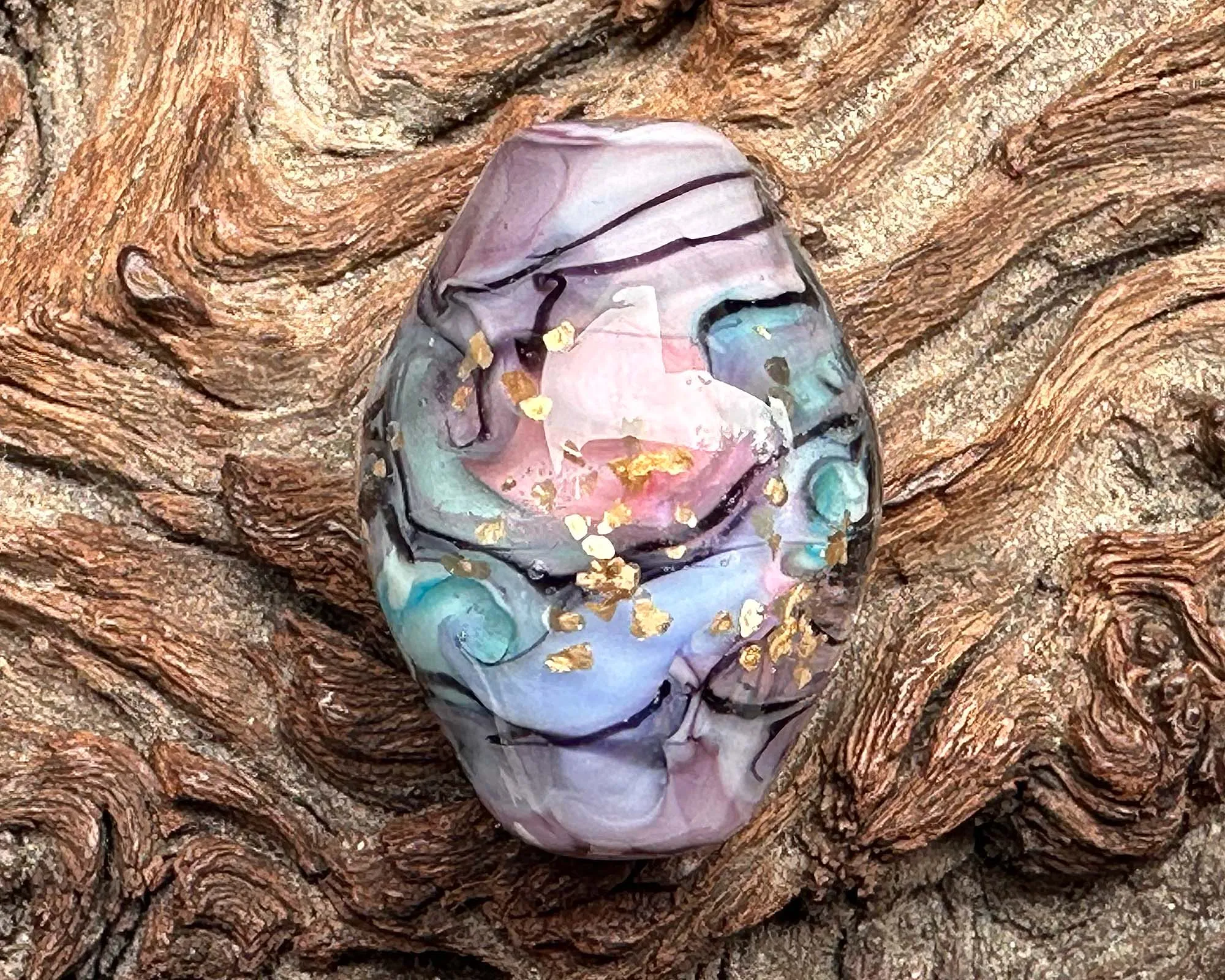 Magic Orchid Lampwork Focal Bead SRA