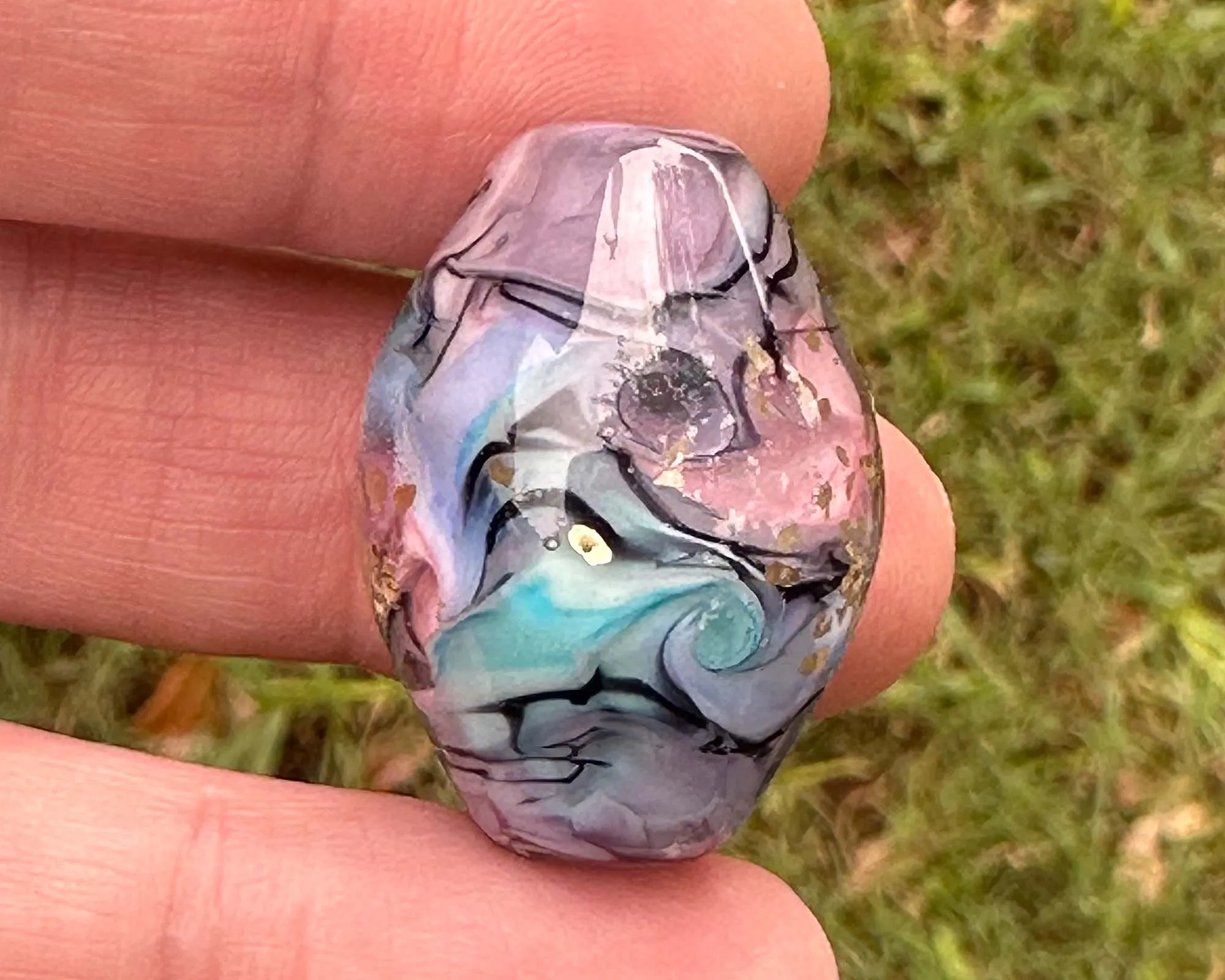 Magic Orchid Lampwork Focal Bead SRA