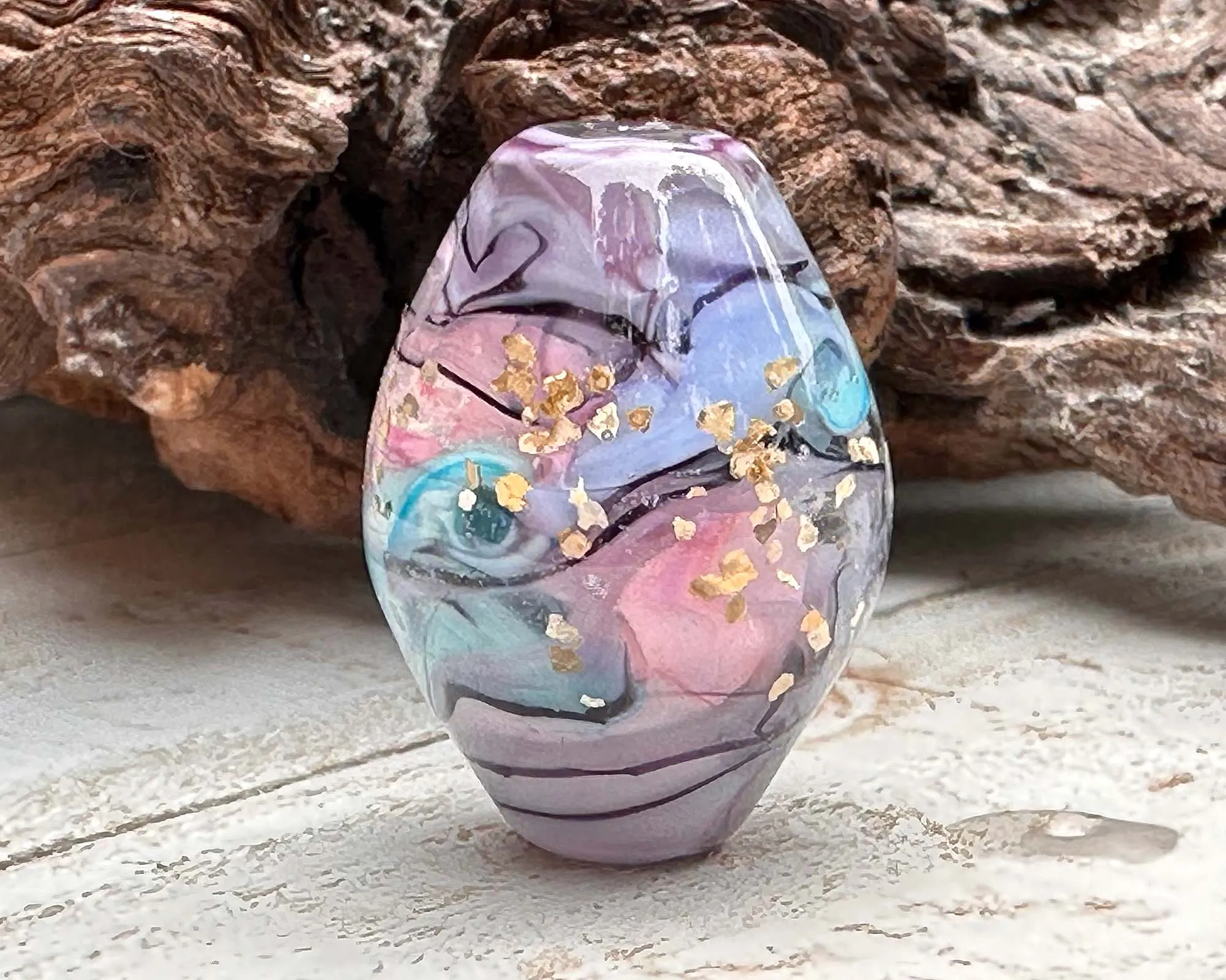 Magic Orchid Lampwork Focal Bead SRA