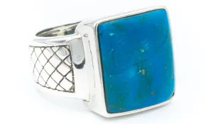 Men's Sterling Silver Peruvian Opal Signet Ring