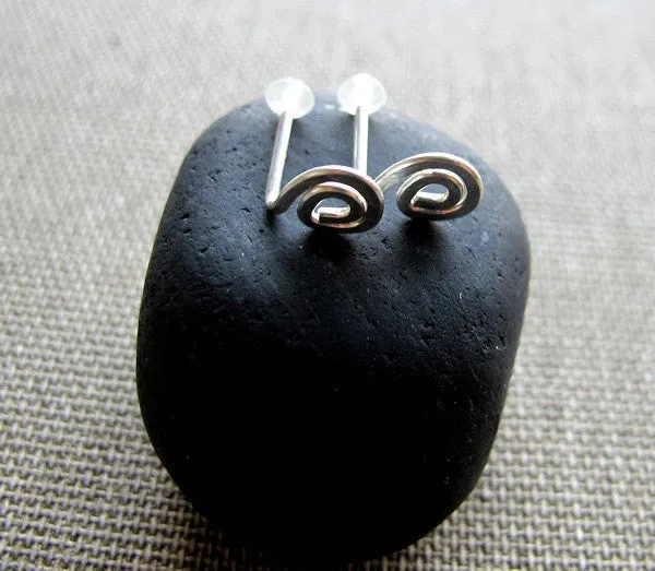 Mini Swirl Sterling Silver Earrings