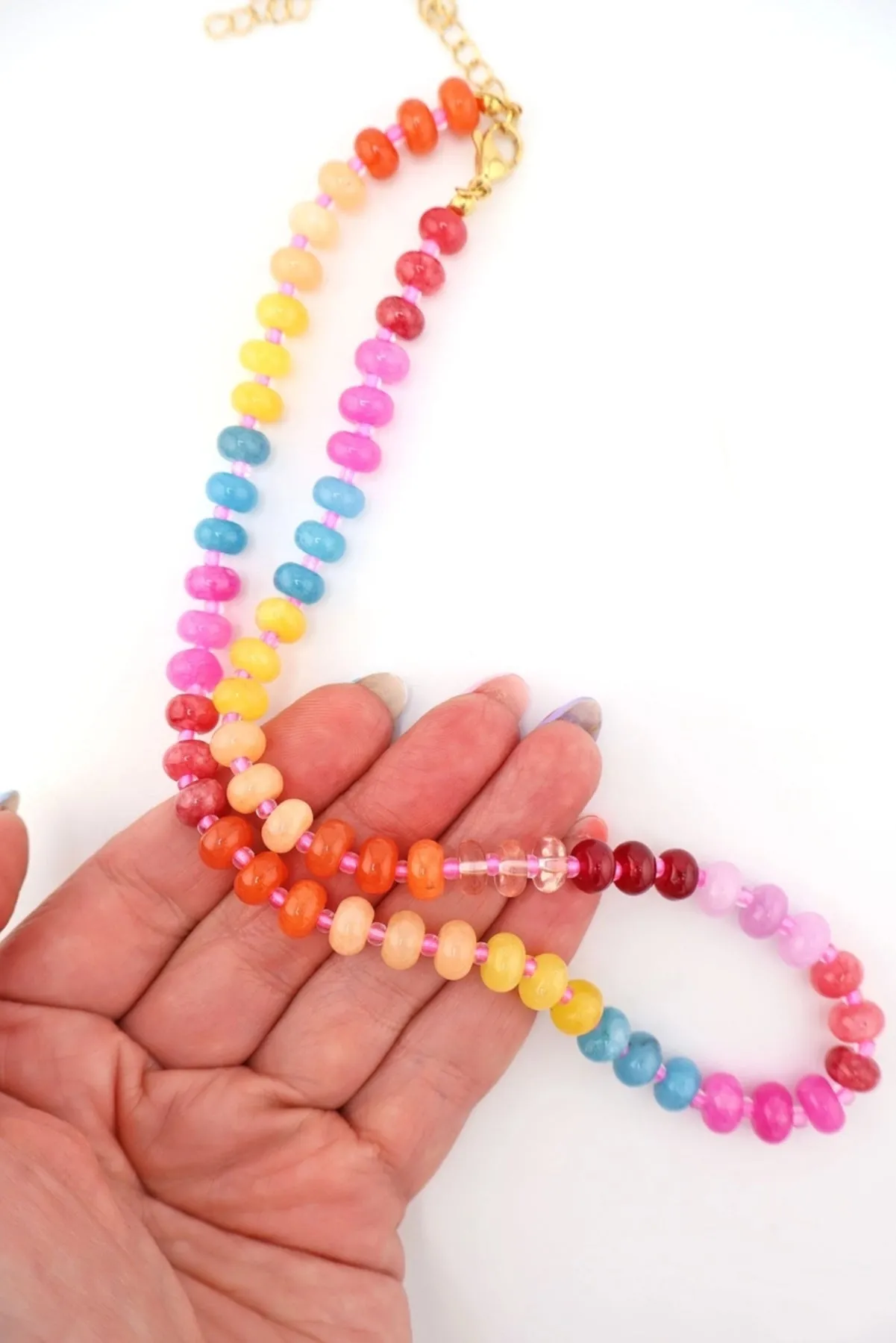 Multi Colorblock Gems Necklace