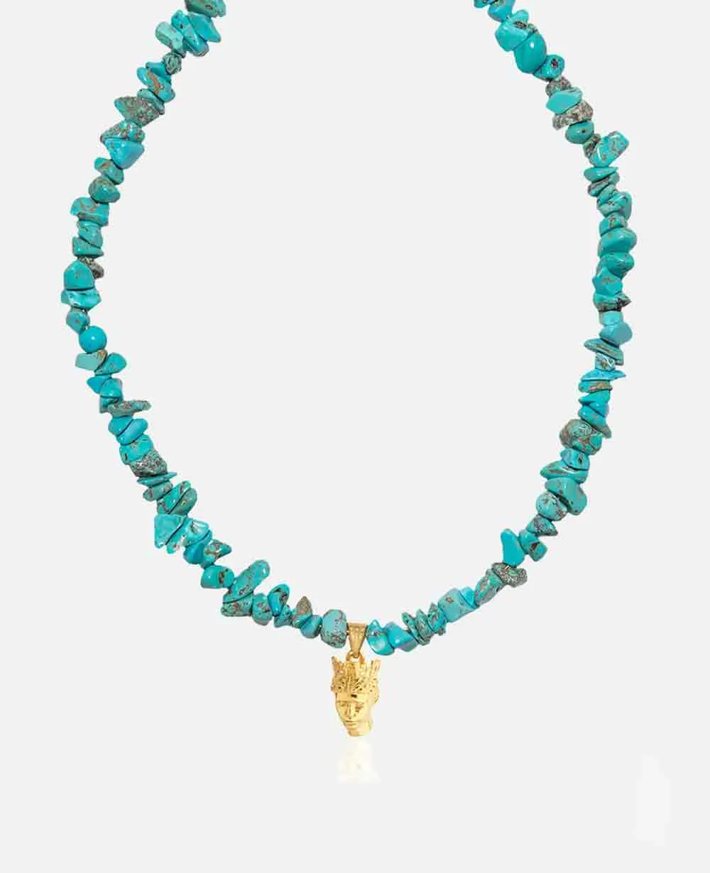 NECKLACE "TYCHE" TURQUOISE/GOLD