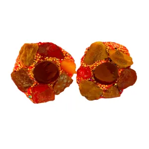 ORANGE STONE CLIP-ON EARRINGS