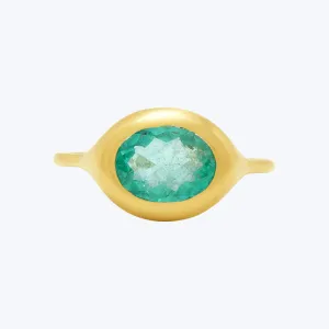 Oval Emerald Carved Ring