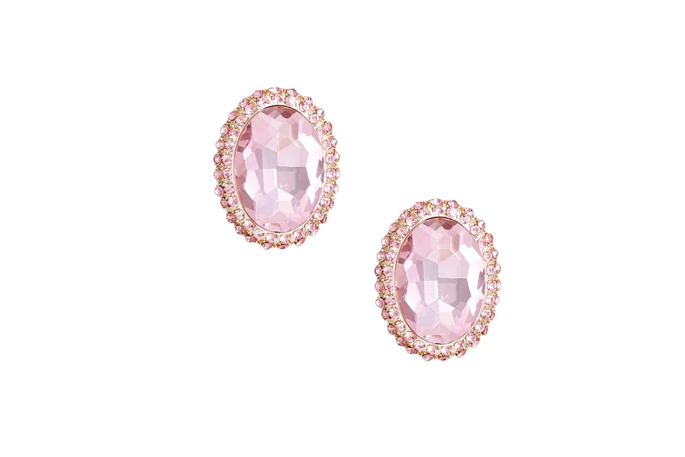 Oval Halo Studs Earrings