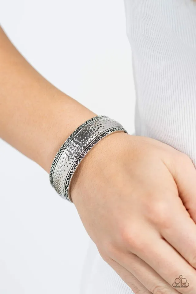 Paparazzi Bracelet ~ Textile Tenor - Silver