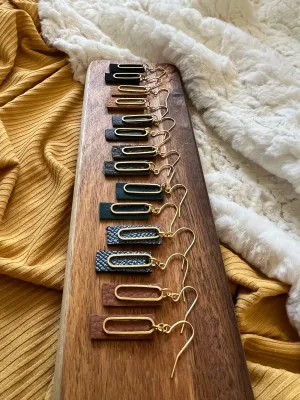 Paper Clip Leather Earrings