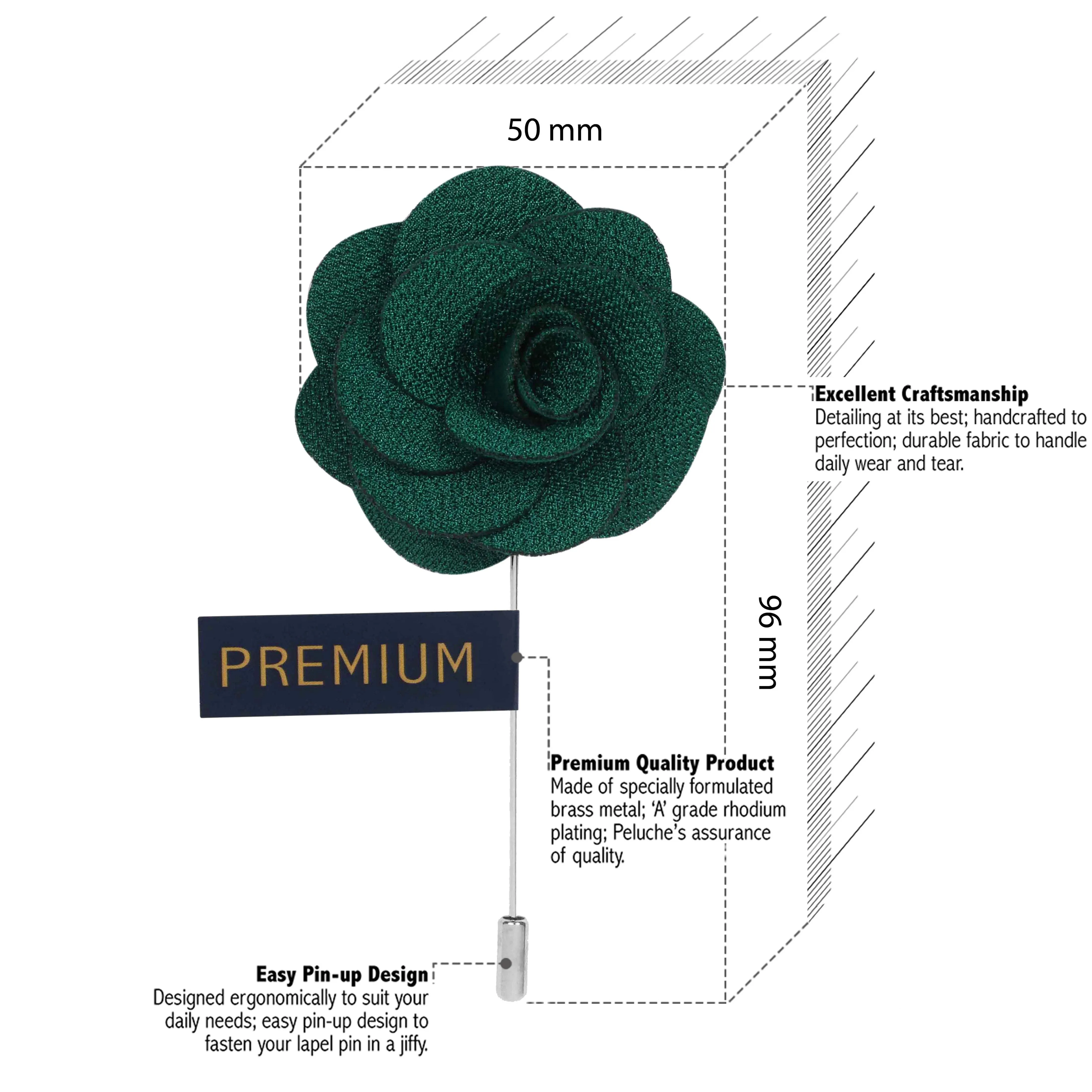 Peluche Brawny Delicacy Dark Green Brooch Lapel Pin