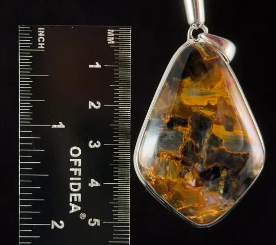 PIETERSITE Crystal Pendant - Top Grade AA, Sterling Silver, Arrowhead - Fine Jewelry, Healing Crystals and Stones, 54157