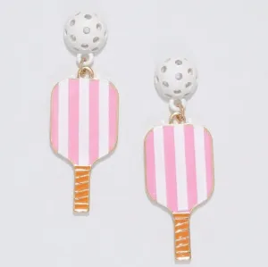 Pink Pickleball Earrings