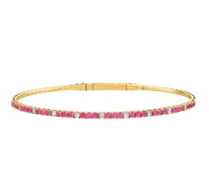 Pink Sapphire Flex Bangle