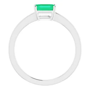 Platinum Lab-Grown Emerald Ring