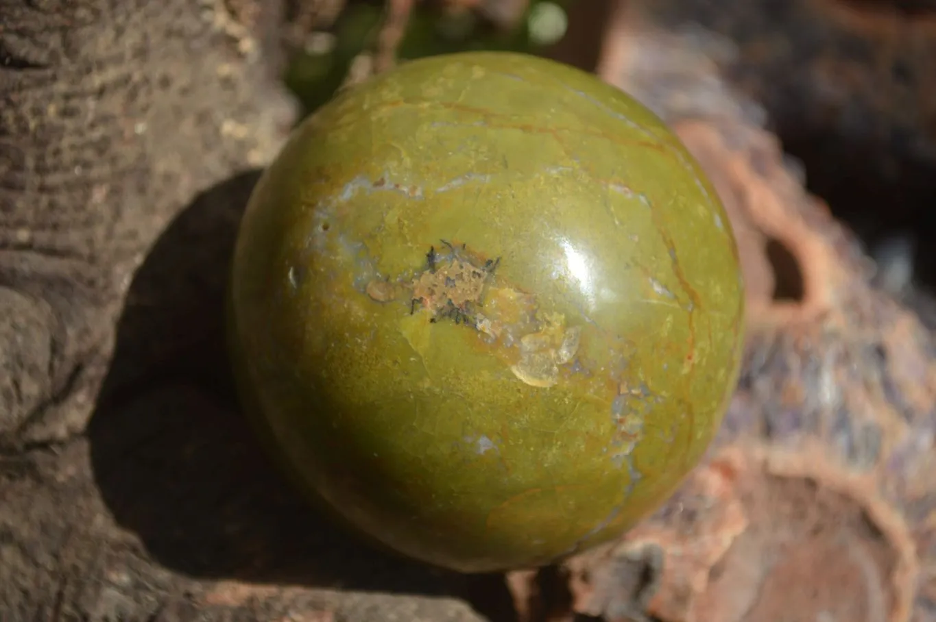 Polished Green Opal Spheres  x 3 From Madagascar