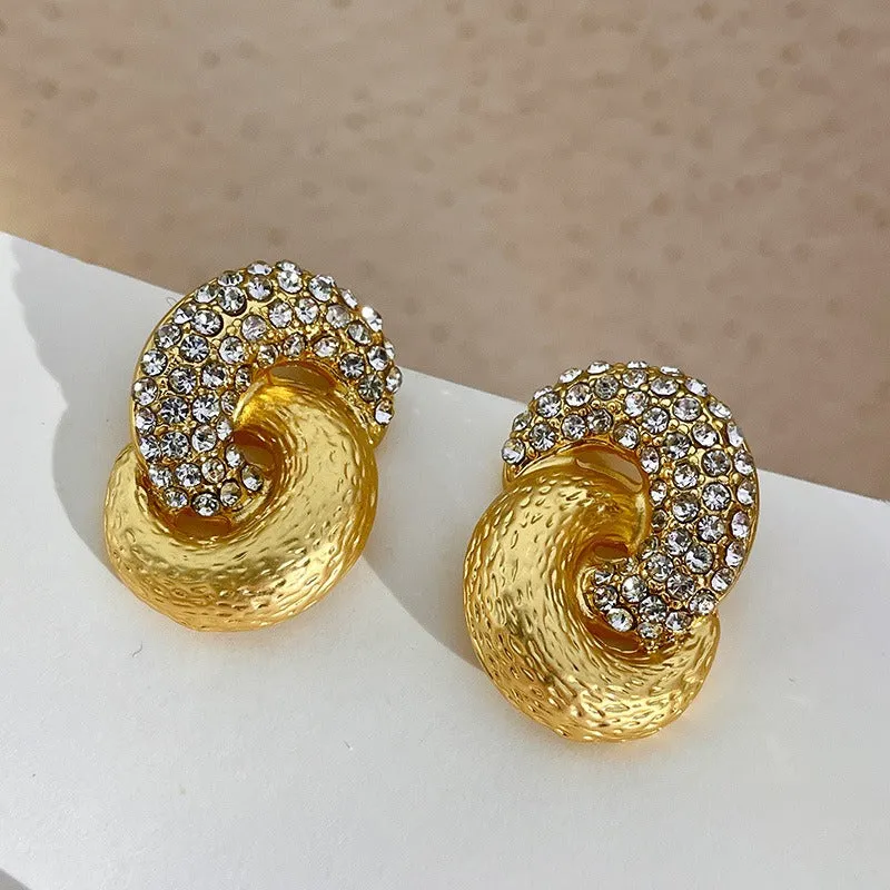 Pre Order:  Diamond Gold Entangled Knot Earrings