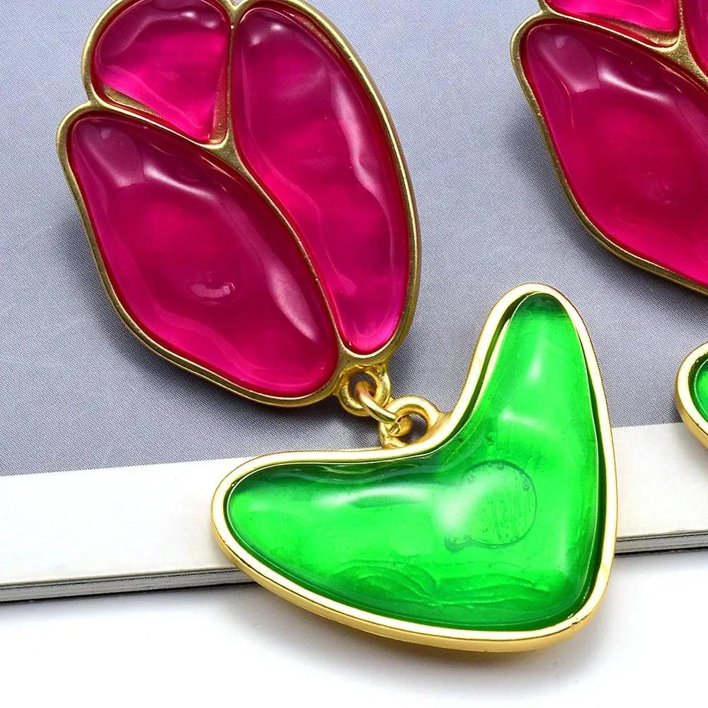 Pre Order:  Tulips Resin Drop Earrings