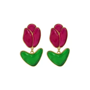 Pre Order:  Tulips Resin Drop Earrings