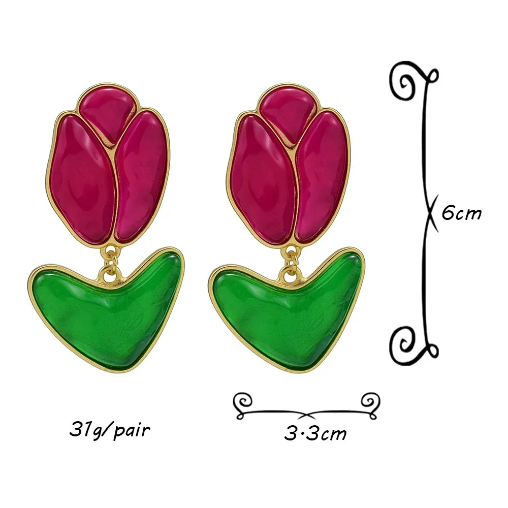 Pre Order:  Tulips Resin Drop Earrings