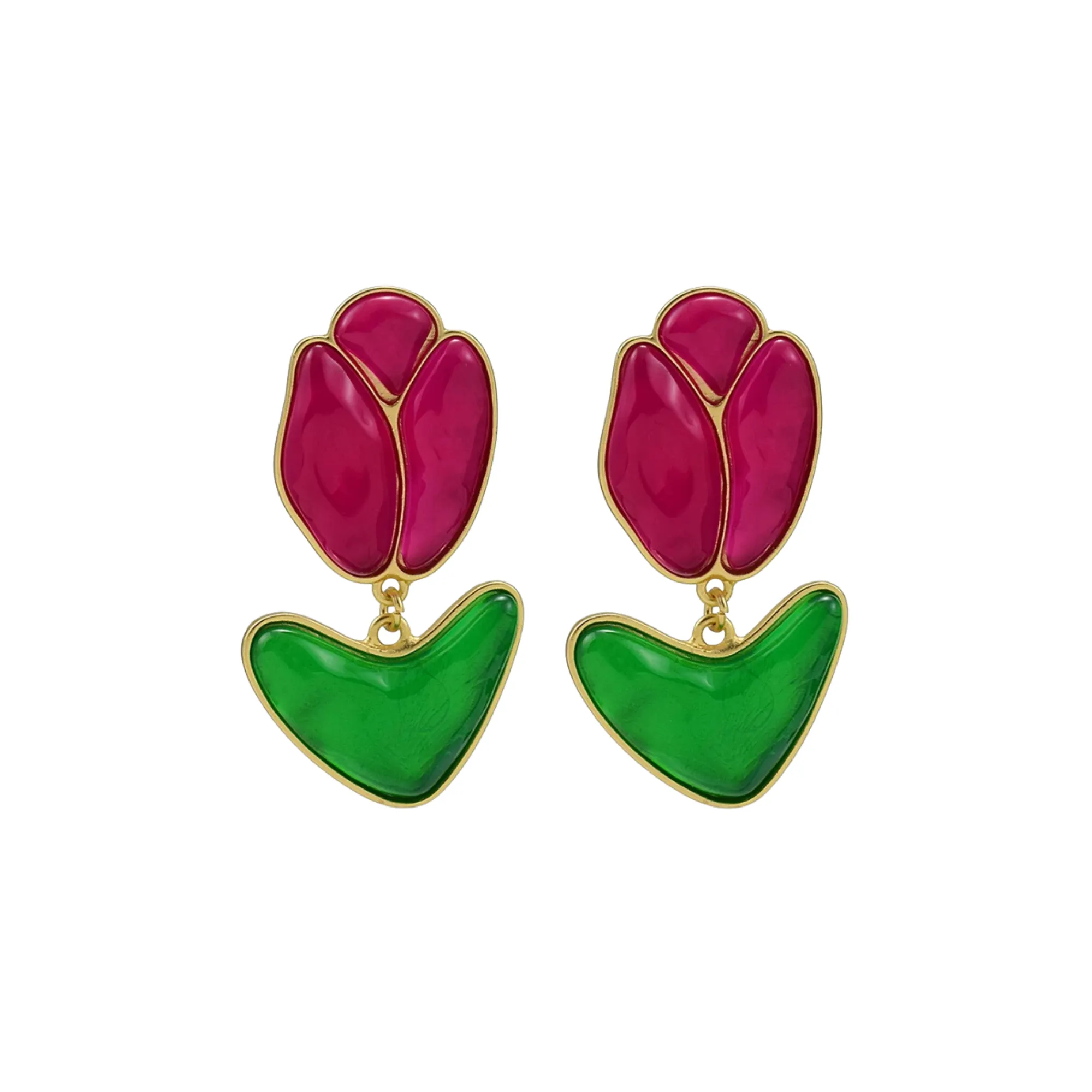 Pre Order:  Tulips Resin Drop Earrings