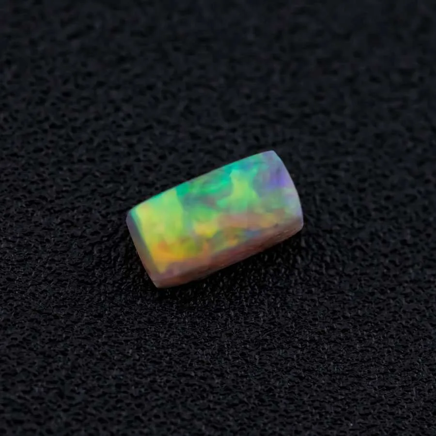 Rectangle Natural Australian Black Opal Loose Gemstone 0.40ct