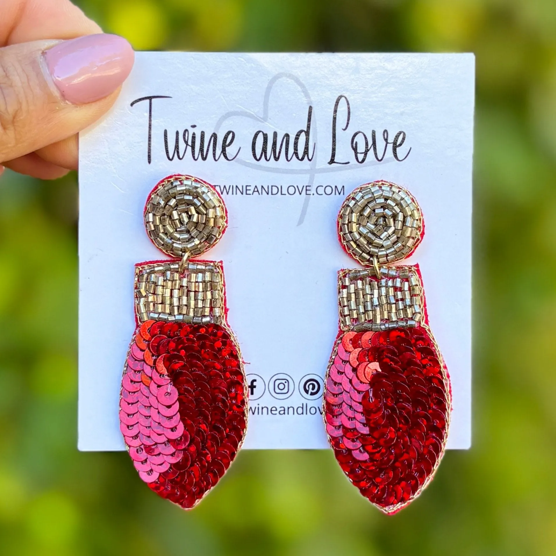 Red Christmas Bulb Earrings