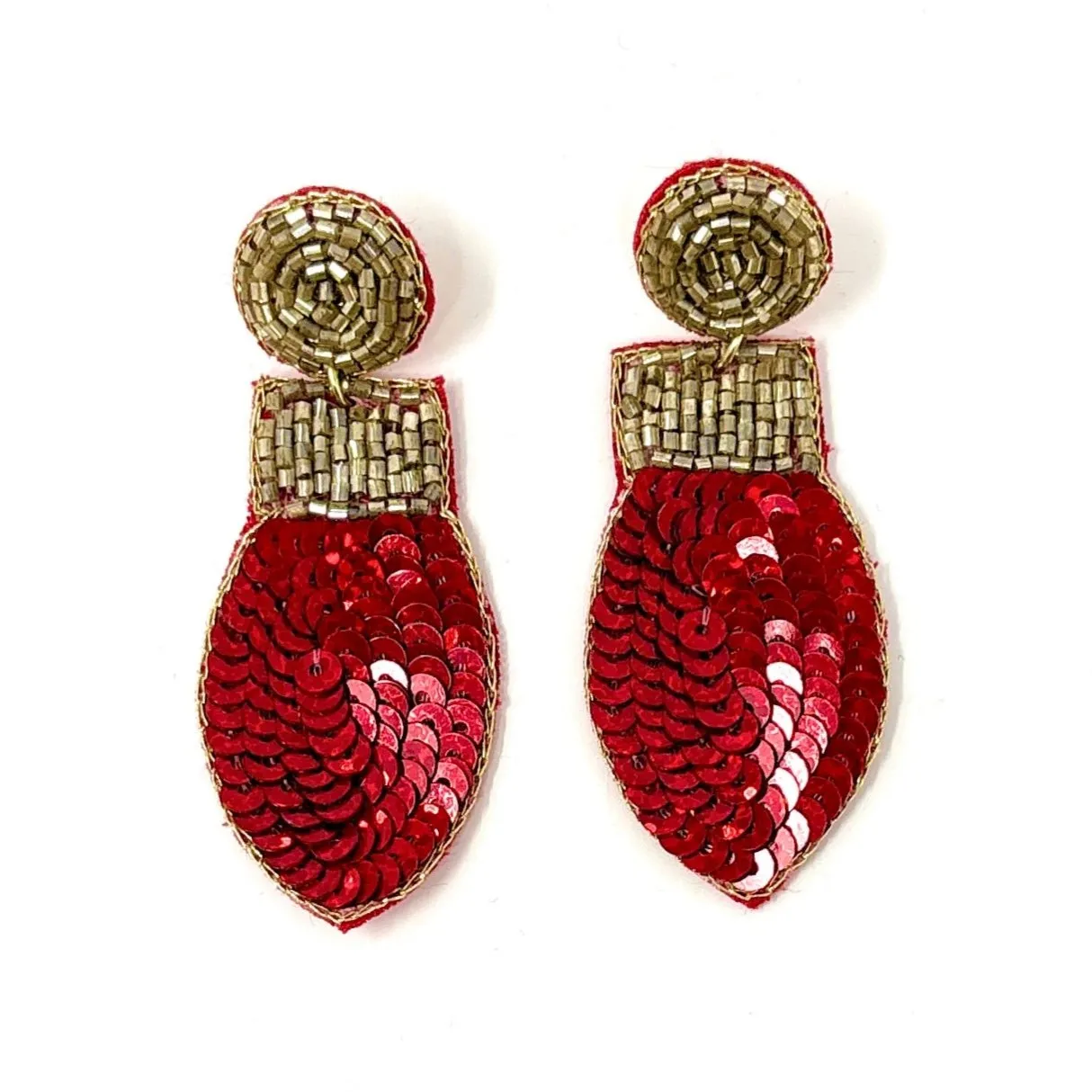 Red Christmas Bulb Earrings