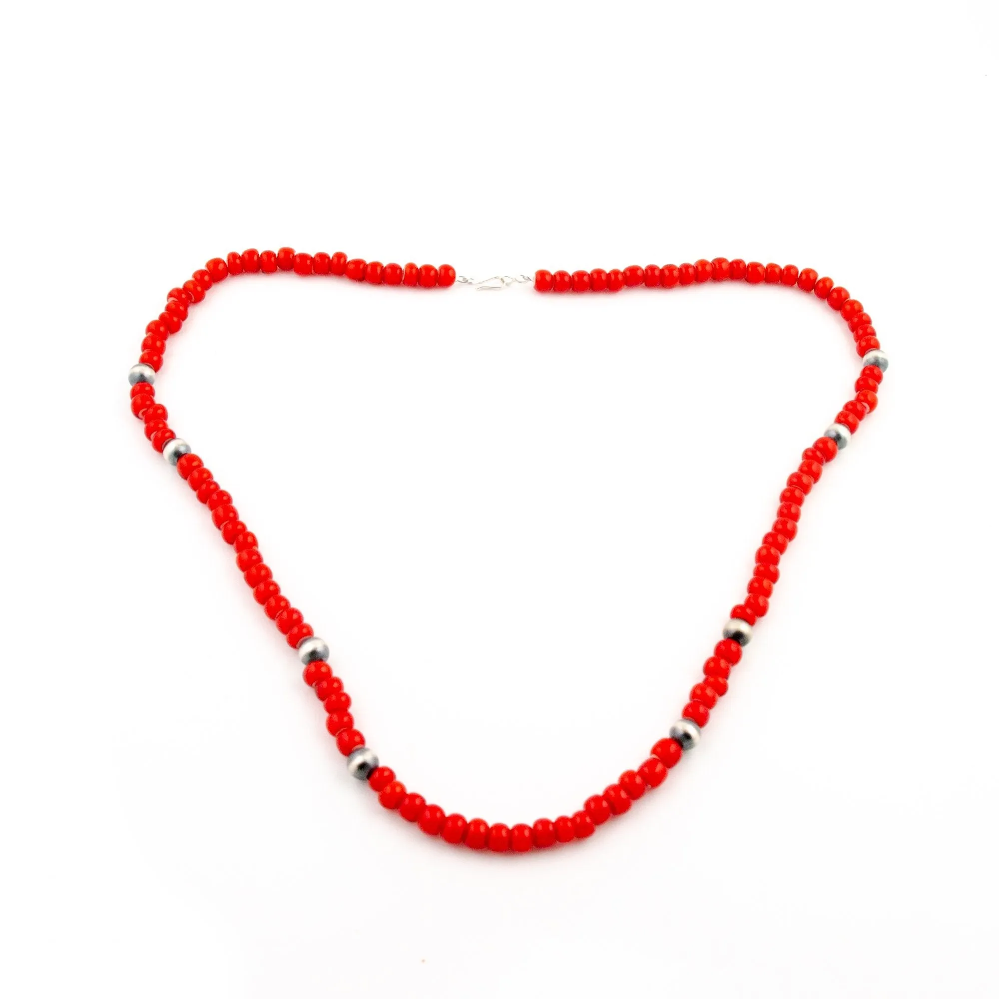 Red White Heart Necklace