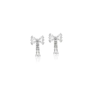 Ribbon Cubic Zirconia Earrings