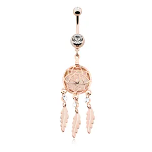 Rose Gold Opal Dreamcatcher Belly Ring