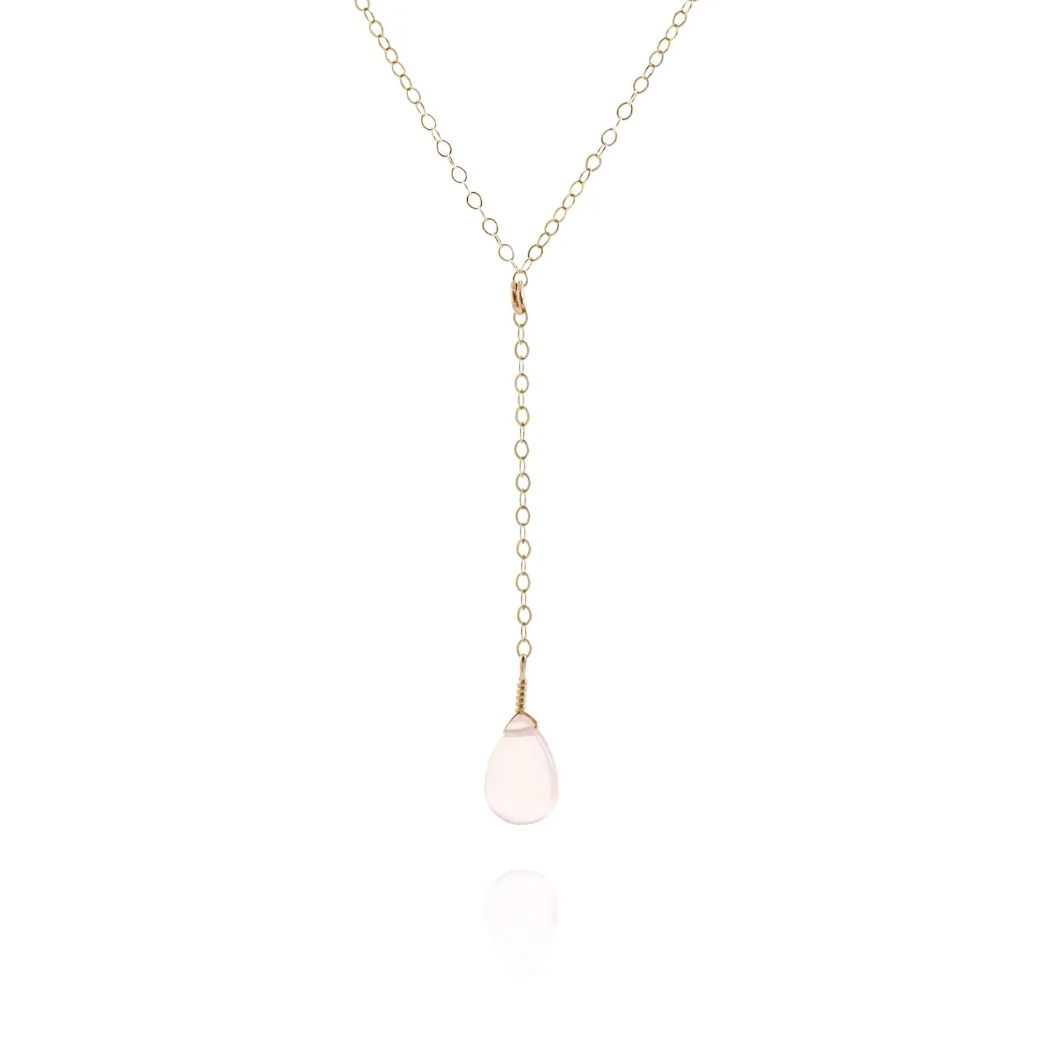 Rose Quartz Lariat Necklace