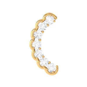 Round Moissanite Climber Cartilage Earring in Gold