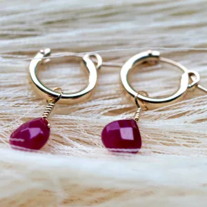 Ruby Huggie Earrings